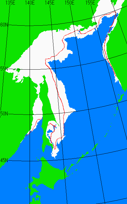 1月5日の海氷分布図