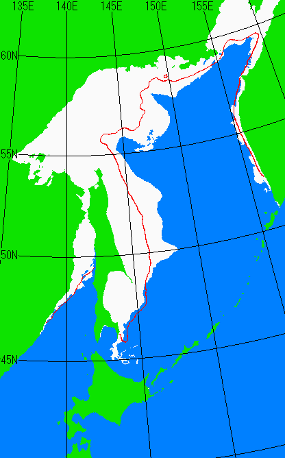 1月10日の海氷分布図