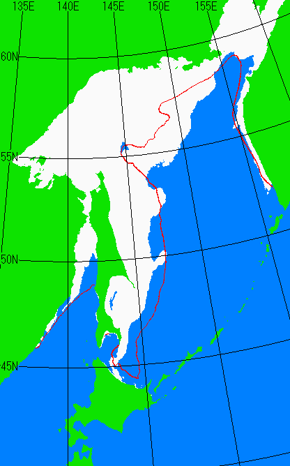 1月25日の海氷分布図