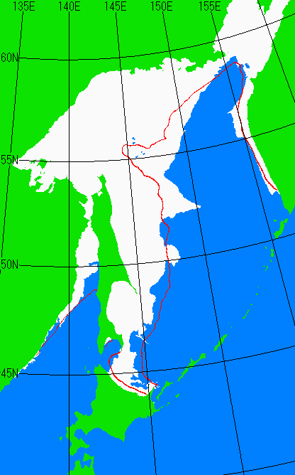 海氷分布図（オホーツク海全体）