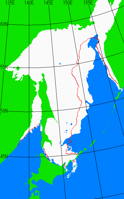 2月25日の海氷分布図