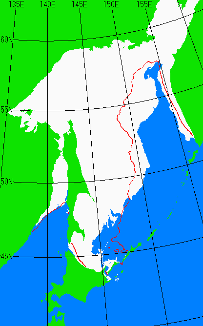 海氷分布図（オホーツク海全体）