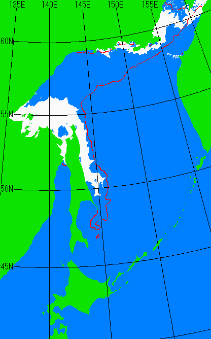 4月25日の海氷分布図