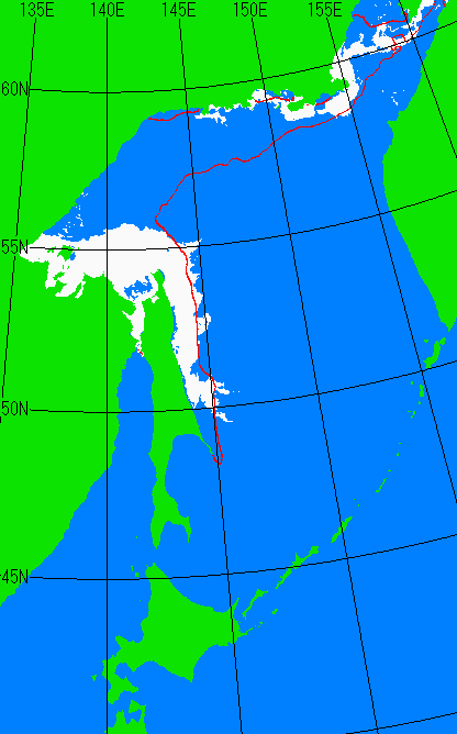 海氷分布図（オホーツク海全体）