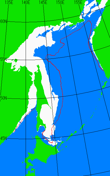 1月25日の海氷分布図