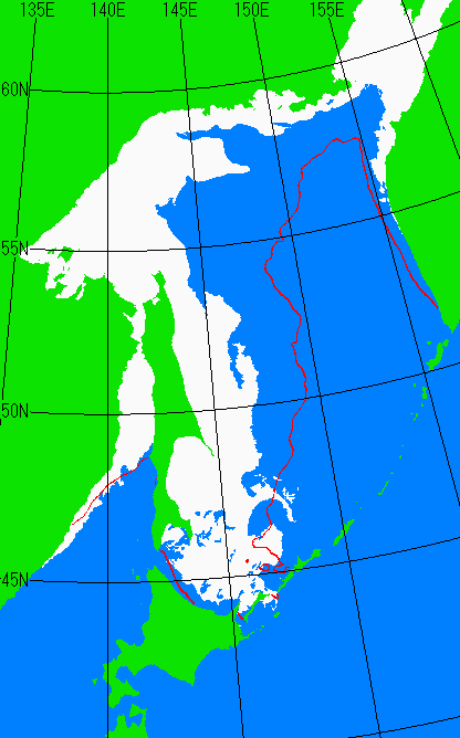 2月28日の海氷分布図