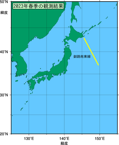 北海道周辺・日本東方(2023年春季)の観測線図