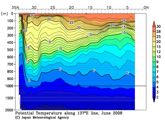 北西太平洋域の2008年夏季の水温