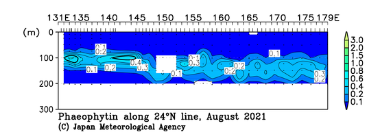 北西太平洋域の2021年夏季のフェオフィチン