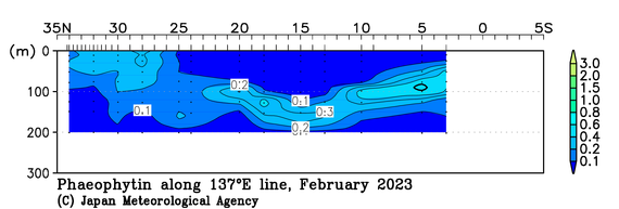 北西太平洋域の2023年冬季のフェオフィチン