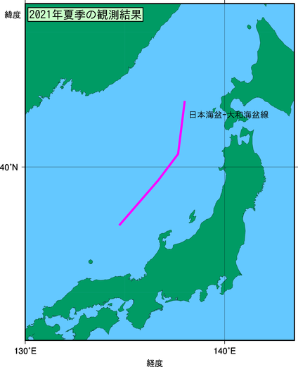 日本海(2021年夏季)の観測線図