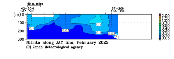 日本海の2022年冬季の亜硝酸塩