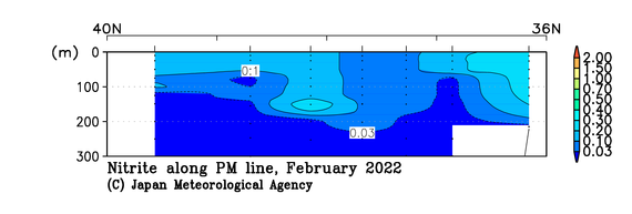 日本海の2022年冬季の亜硝酸塩
