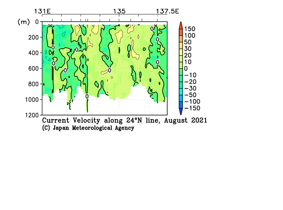 九州・沖縄海域の2021年夏季の海流
