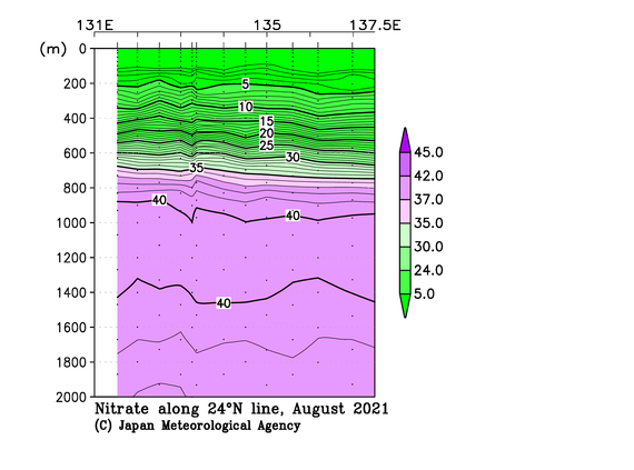 九州・沖縄海域の2021年夏季の硝酸塩