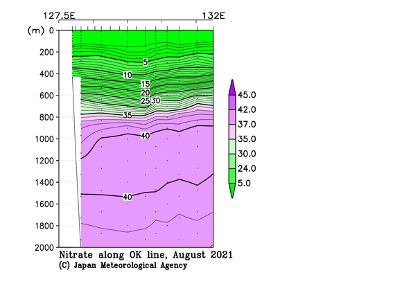 九州・沖縄海域の2021年夏季の硝酸塩