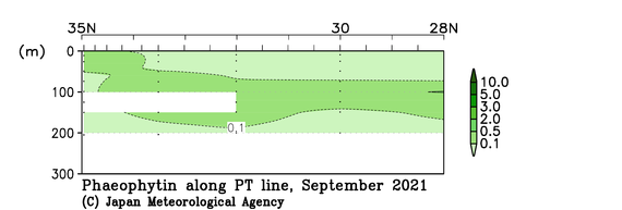 関東沖海域の2021年夏季のフェオフィチン