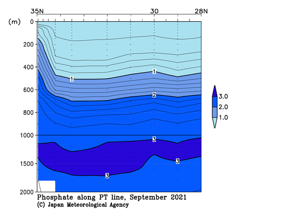 関東沖海域の2021年夏季のリン酸塩