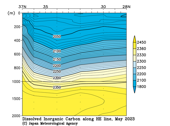 関東沖海域の2023年春季の全炭酸