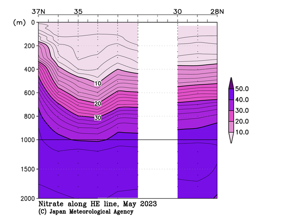 関東沖海域の2023年春季の硝酸塩
