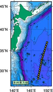 関東沖海域測線図