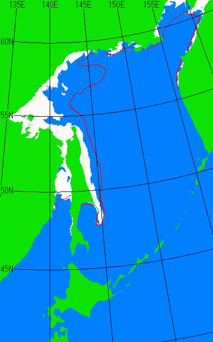 12月25日の海氷分布図