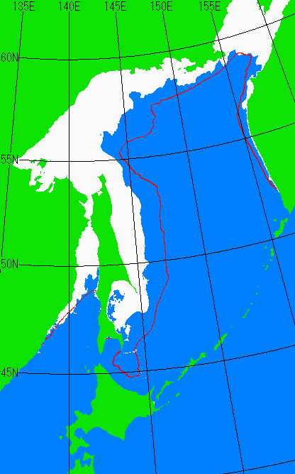 1月20日の海氷分布図