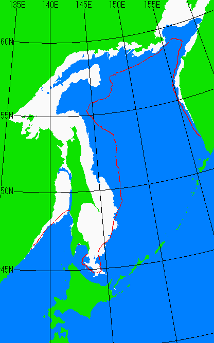 1月20日の海氷分布図