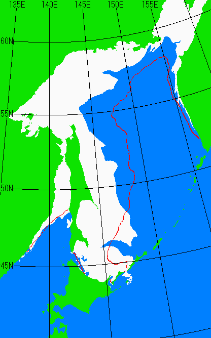 2月15日の海氷分布図
