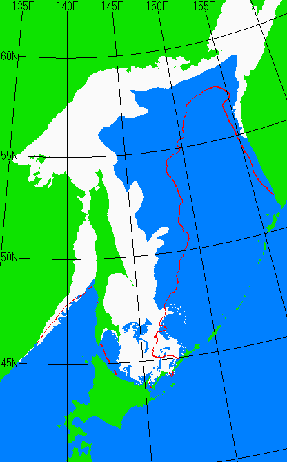 2月25日の海氷分布図