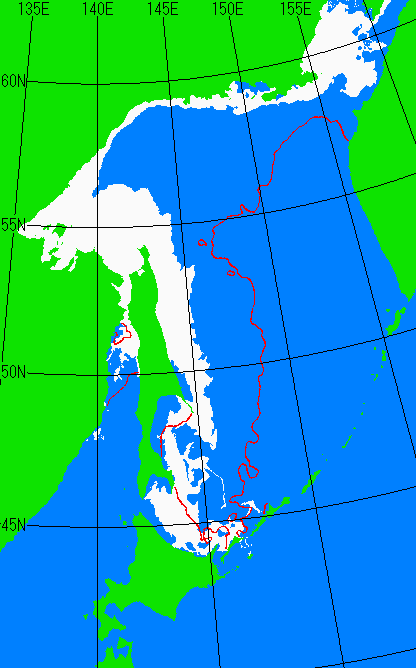 海氷分布図（オホーツク海全体）