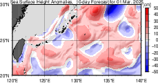 海面高度偏差 10日先
