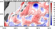 海面高度偏差 30日先