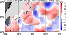 海面高度偏差 10日先