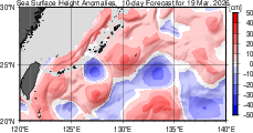 海面高度偏差 10日先