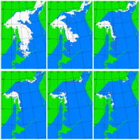 海氷分布図・海氷域面積の経過図のイメージ