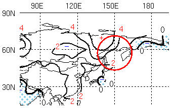 2005年11月の月平均気温偏差