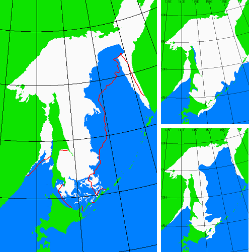最大海氷域面積時の海氷域分布