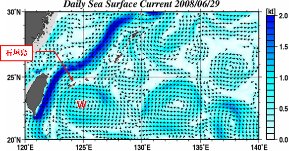 南西諸島における海流の状況（6月29日現在）