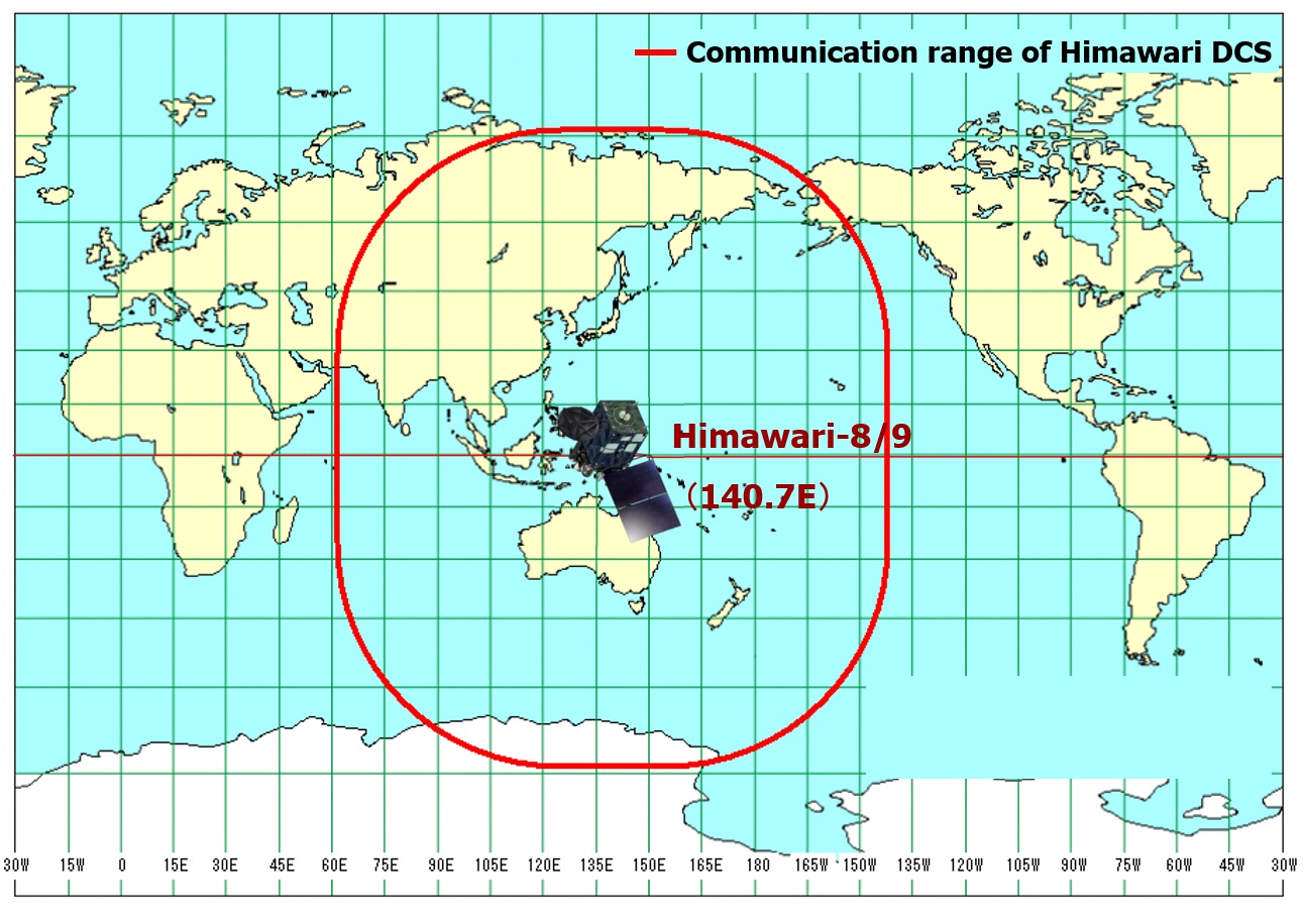 The Communication Range of Himawari-DCS