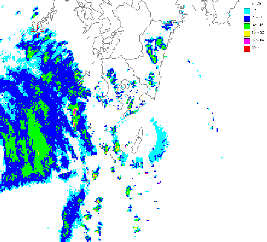 気象レーダー画像