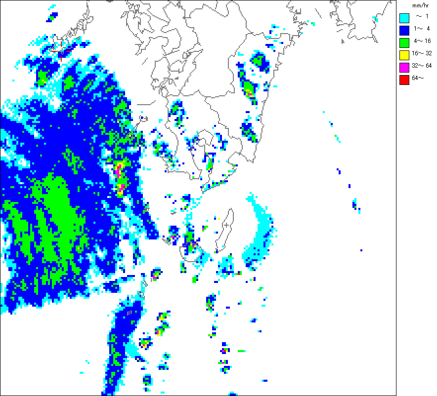 気象レーダー画像