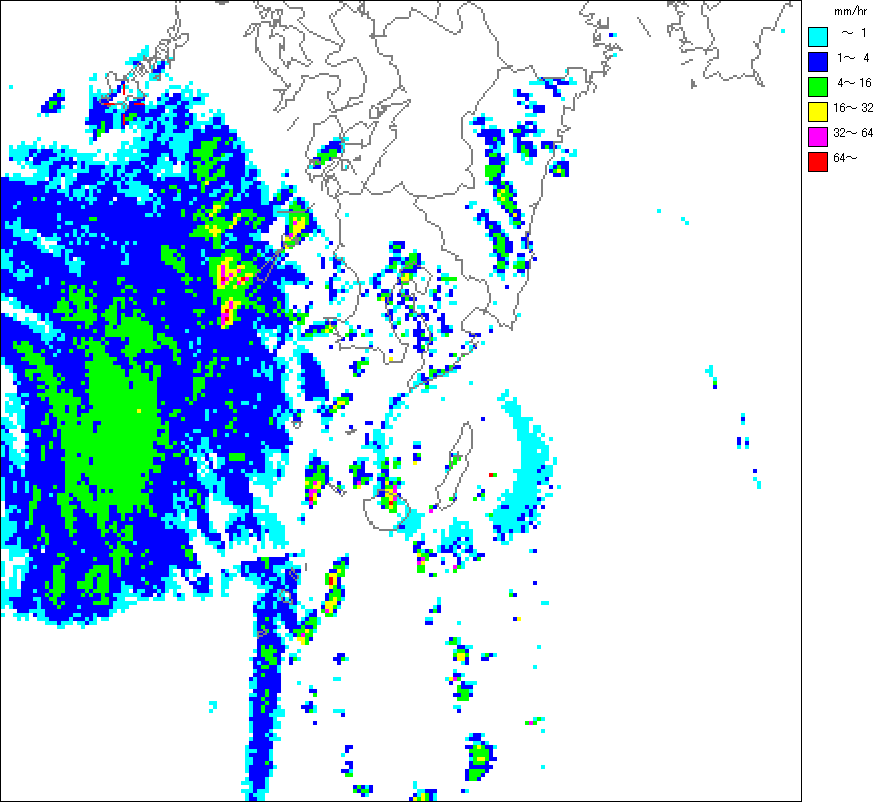 気象レーダー画像