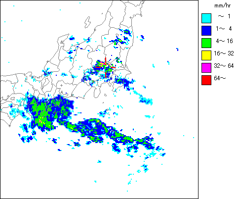 気象レーダー画像