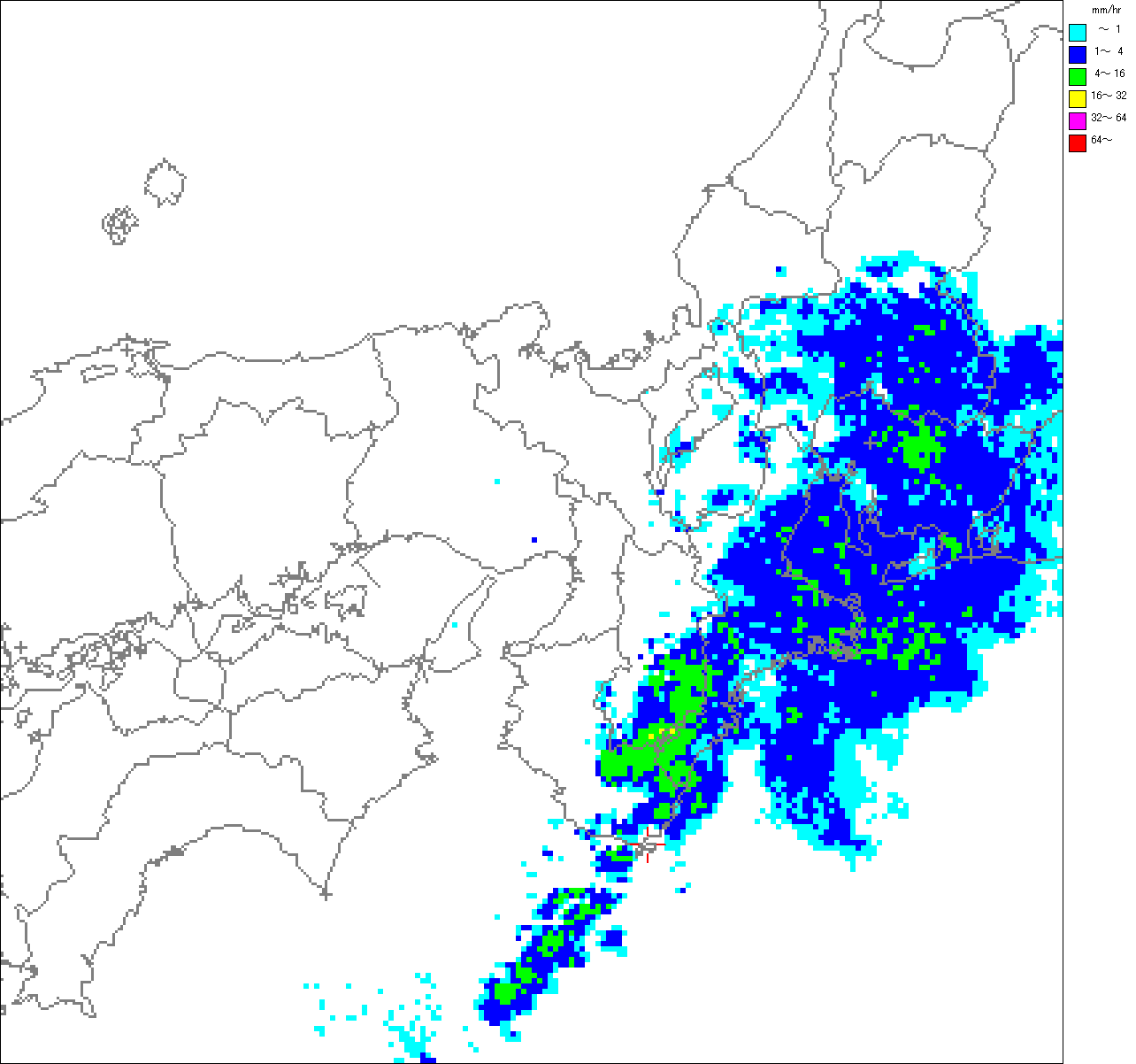 気象レーダー画像