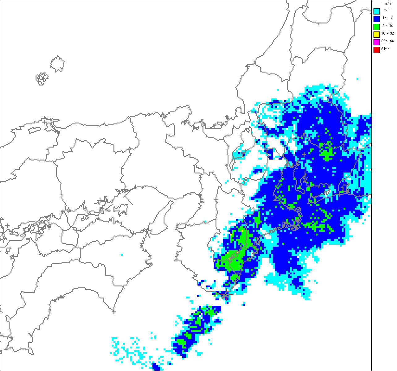 気象レーダー画像