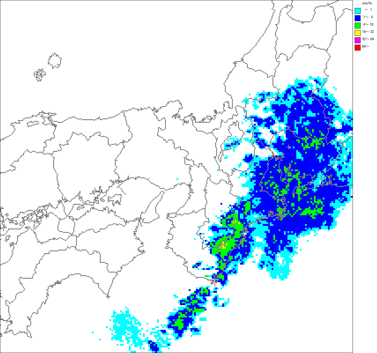 気象レーダー画像