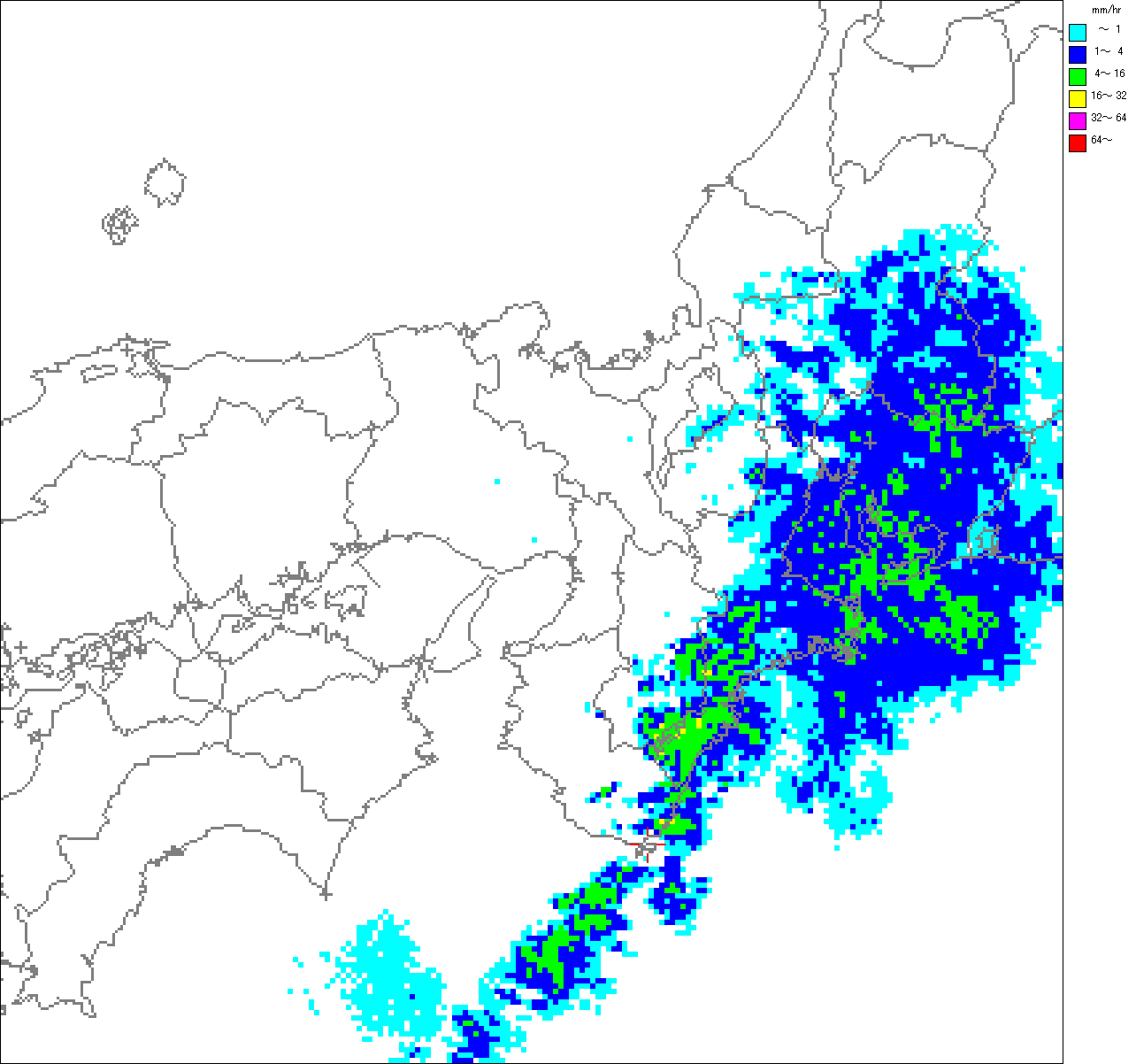 気象レーダー画像