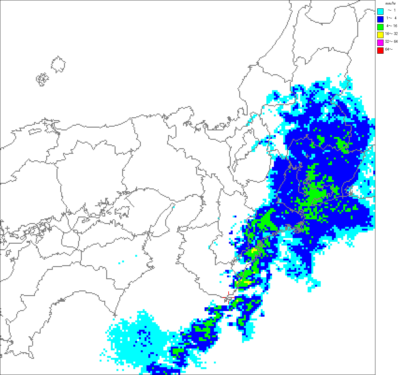 気象レーダー画像