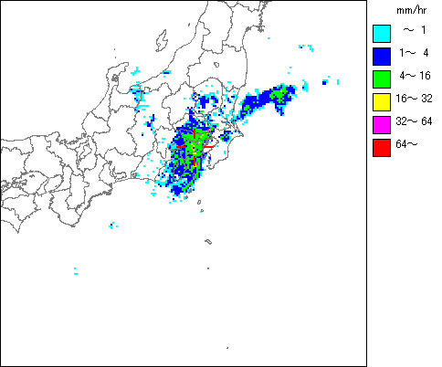 気象レーダー画像